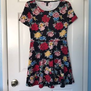 Floral backless skater dress